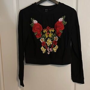 Forever 21 Embroidered Knit Top